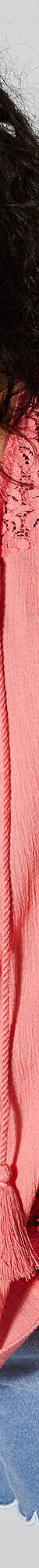 Blouse macramé, crépon coton (corail) Blouse macramé, crépon coton (corail)